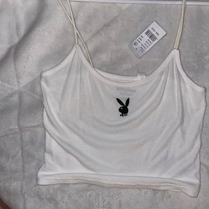 White playboy PacSun tank top
